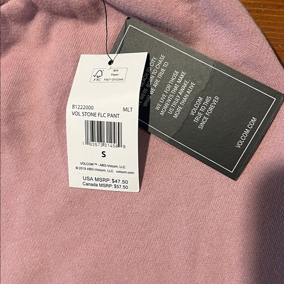 Volcom Stone - Sweat Pants Joggers - Pink & Purple - Size S - Picture 2 of 8